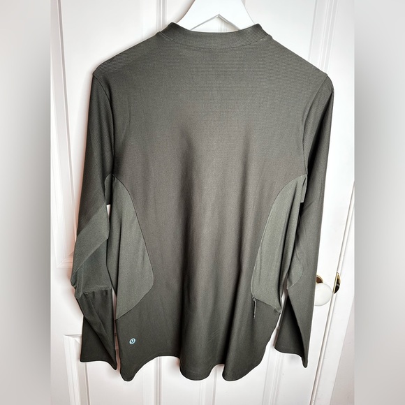 lululemon athletica Men's Dark Green Half-Zip Jacket with sheer detail - Picture 8 of 10